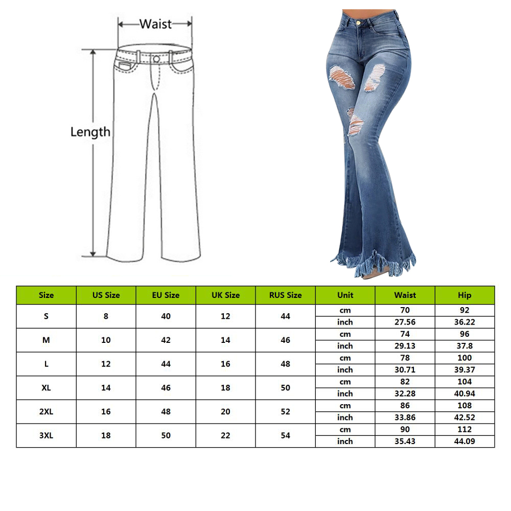 Women Flare Jeans High Waist Fringe Denim Skinny Pants Woman Stretch Jeans Female Wide Leg Jeans Bell Bottoms Clothes 201006