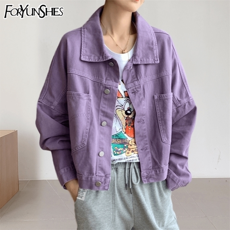 Solid Turn-down Collar Jean Jacket for Women Loose Casual Purple Fashion Coats Korean Style Female Denim Short Top Feminine 201112, Beige
Solid Turn-down Collar Jean Jacket for Women Loose Casual Purple Fashion Coats Korean Style Female Denim Short Top Feminine 201112, Beige