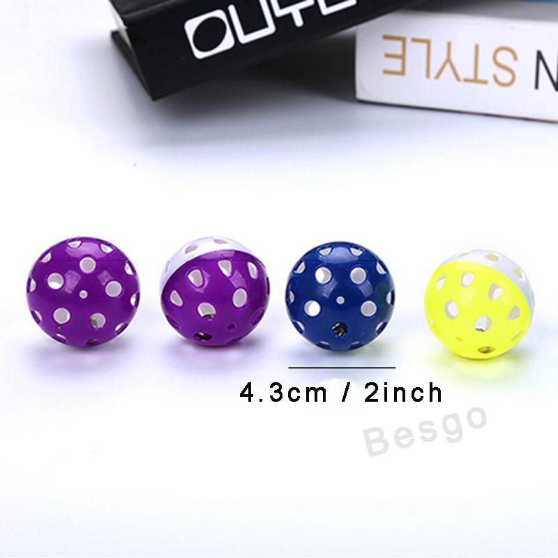 Pet Toys Hollow Plastic Ball Pet Cat Ball Toy With Bell Cute Bell Voice Plastic Interactive Ball Tinkle Puppy Playing Toys