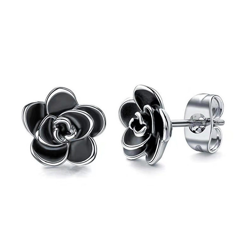 Gold Flower Camellia Stud Earrings Designer Jewelry for Women Ear Ring Cuff Fashion Fine Jewelry Gift Will and Sandy