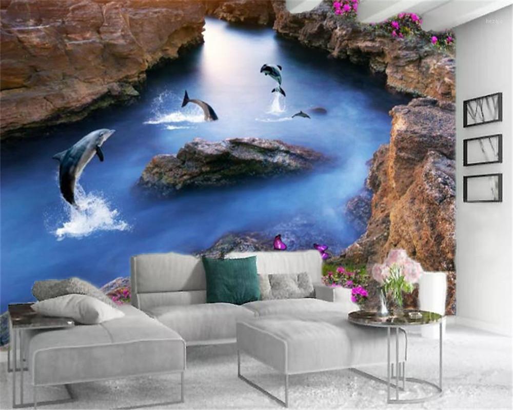 3d Room Wallpaper Custom Photo Dolphins Swim with Delicate Flowers Home Decor Living Room Bedroom Wallcovering HD Wallpaper1, As pic
3d Room Wallpaper Custom Photo Dolphins Swim with Delicate Flowers Home Decor Living Room Bedroom Wallcovering HD Wallpaper1, As pic