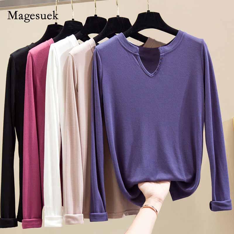 Cotton V-neck Long Sleeve 2020 New Autumn Blouse Women Slim Fit Solid Pullover Tops Women Casual Stretch Bottoming Shirt 10475, Black
Cotton V-neck Long Sleeve 2020 New Autumn Blouse Women Slim Fit Solid Pullover Tops Women Casual Stretch Bottoming Shirt 10475, Black