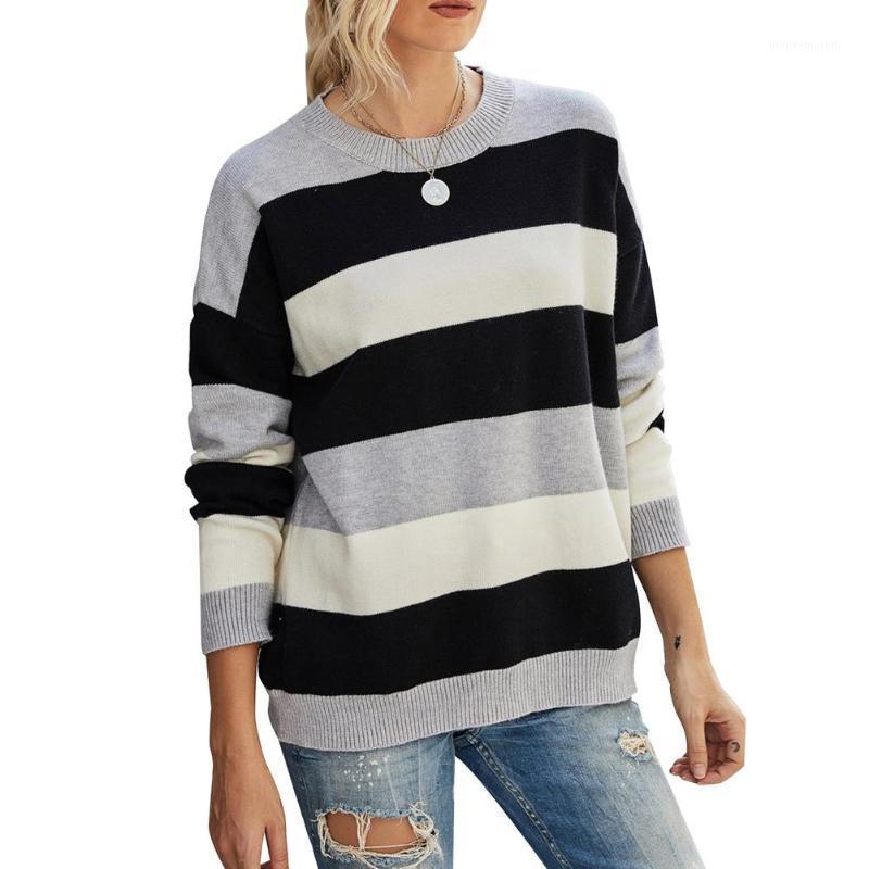Women Round Neck Striped Sweater Long Sleeve Loose Pullover Knit Jumper Womens sweater striped bottoming shirt1, Gray
Women Round Neck Striped Sweater Long Sleeve Loose Pullover Knit Jumper Womens sweater striped bottoming shirt1, Gray