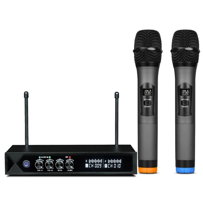 Wireless Microphone System Karaoke Dual Handheld Microphone for Computer Speaker Studio Party
Wireless Microphone System Karaoke Dual Handheld Microphone for Computer Speaker Studio Party