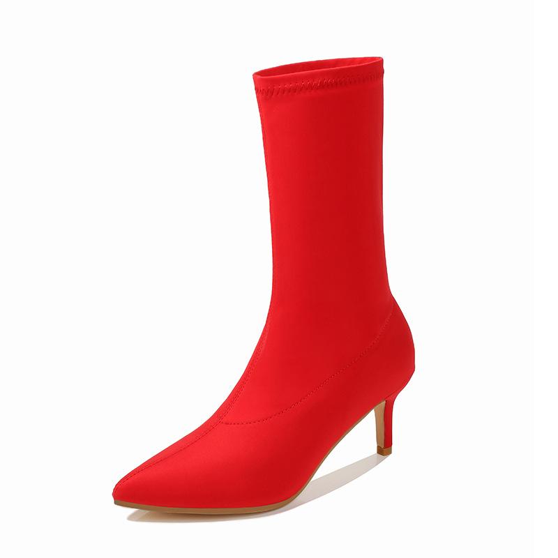 size 42 women ankle sock boots 2021 fashion autumn winter stretch boots 6CM Stiletto high heels pointed toe women shoes red, Black
size 42 women ankle sock boots 2021 fashion autumn winter stretch boots 6CM Stiletto high heels pointed toe women shoes red, Black