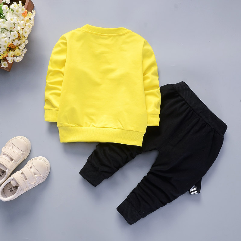 2020 Children ages 1-5 wear Spring Long sleeve numbers Streamers Pants girls casual hoodie boys sweatshirt pullover set ActiveX1019