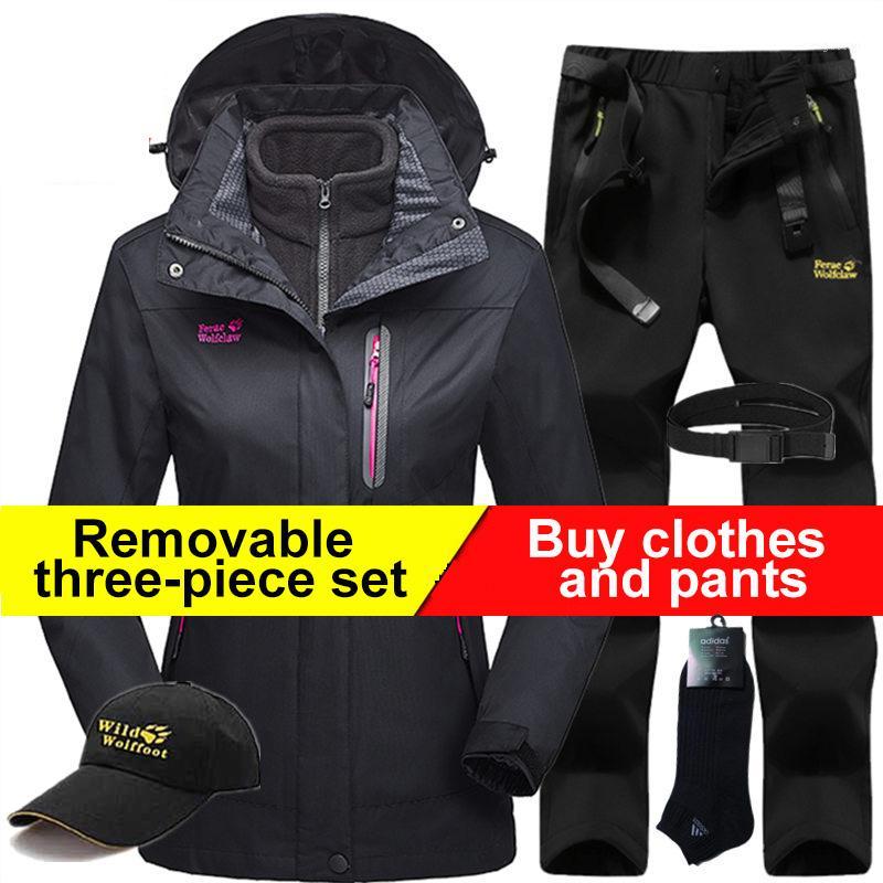 Outdoor assault suits ladies three-in-one removable mountaineering suit women plus velvet thick two-piece suit1, Black
Outdoor assault suits ladies three-in-one removable mountaineering suit women plus velvet thick two-piece suit1, Black