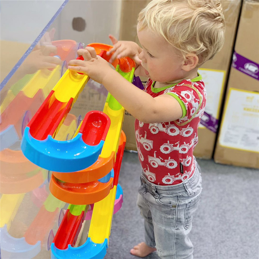 Baby Bath Toys Suction Cup Marble Race Orbits Track Kids Bathroom Bathtub Play Water Toy Shower Games Swimming Pool Tools LJ201019