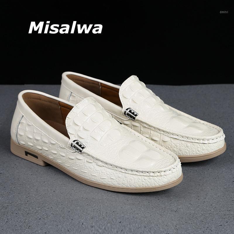 Misalwa Crocodile Pattern White Men Dress Shoes Spring / Winter Men Casual Leather Loafers Plus Size Trendy Flats Driving1, Black
Misalwa Crocodile Pattern White Men Dress Shoes Spring / Winter Men Casual Leather Loafers Plus Size Trendy Flats Driving1, Black