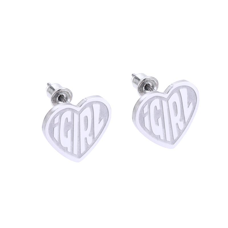 Hip Hop Letter Heart Stainless Steel Cool Stud Earrings For Women Rock Simple Trendy Metal Studs Earring Boucle Oreille Femme
Hip Hop Letter Heart Stainless Steel Cool Stud Earrings For Women Rock Simple Trendy Metal Studs Earring Boucle Oreille Femme