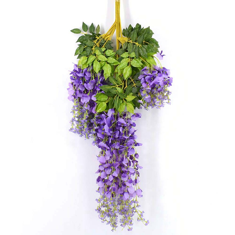12PCS 110cm Ceiling Hanging Artifical Flowers Wedding Decoration Wisteria Flower Caneartificial Plants Faux Flowers2197608