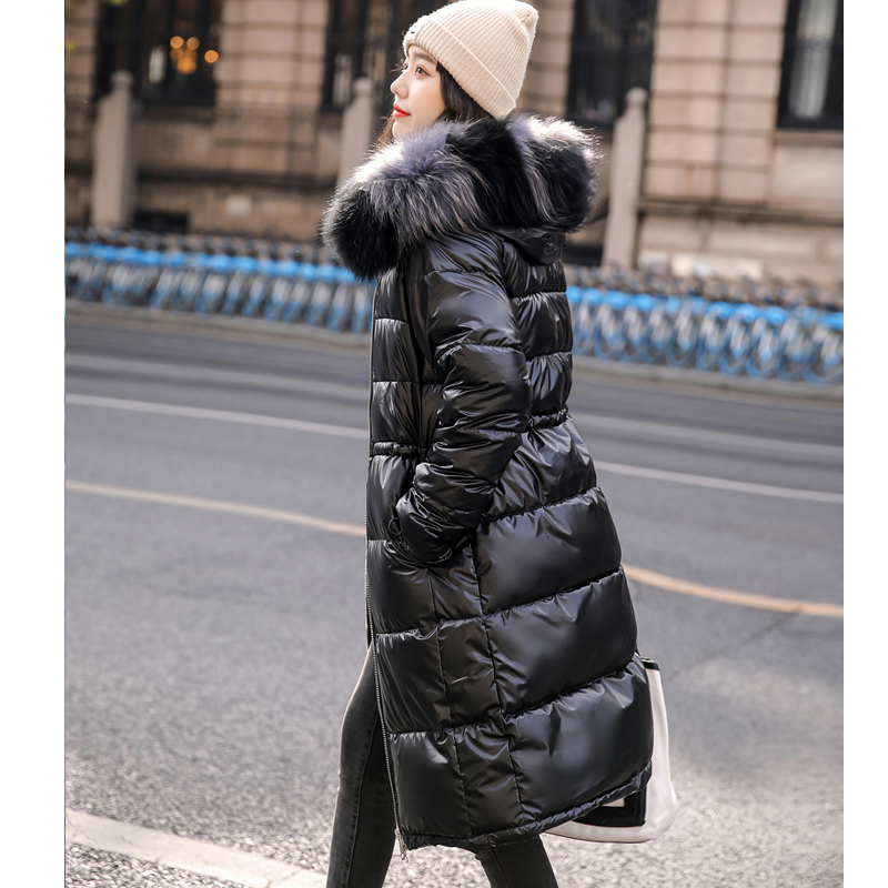 -30 Degrees Hooded Fur Collar Thickened Women Lengthened Winter Parkas Jacket 201127