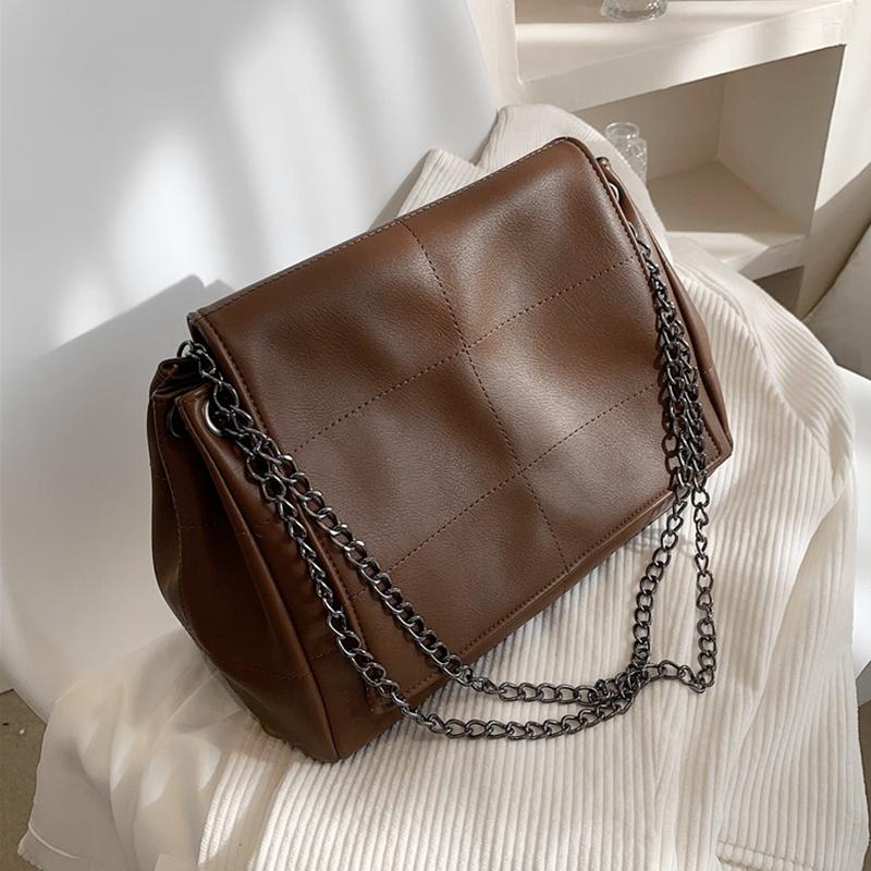 Vintage Soft Quilted Chain Shoulder Bags For Women Simple Large Capacity Female Satchel PU Leather Work Ladies Crossbody Bags, Black
Vintage Soft Quilted Chain Shoulder Bags For Women Simple Large Capacity Female Satchel PU Leather Work Ladies Crossbody Bags, Black