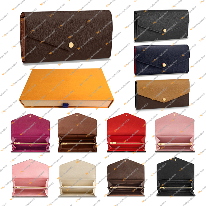 Ladies Fashion Casual Designer High Quality TOP SARAH Wallet KEY POUCH M60531 N60114 M61182 Leather Envelope Wallets Credit Card Holder 9 Colors 2 Style With Box, Brown flower & brown inside with box
Ladies Fashion Casual Designer High Quality TOP SARAH Wallet KEY POUCH M60531 N60114 M61182 Leather Envelope Wallets Credit Card Holder 9 Colors 2 Style With Box, Brown flower & brown inside with box