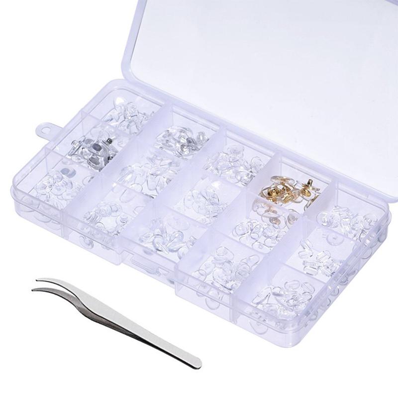 15 Style Nose Pads Set 150 Pairs Ultra-Soft Nose Pads With Tweezer For Eyeglass Spectacles