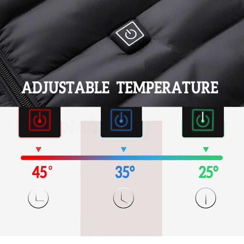 Men USB Electric Heating Vest Jacket Clothing Skiing Winter Warm Heated Vest For Winter Warmer Hiking verwarmde bodywarmer 201120