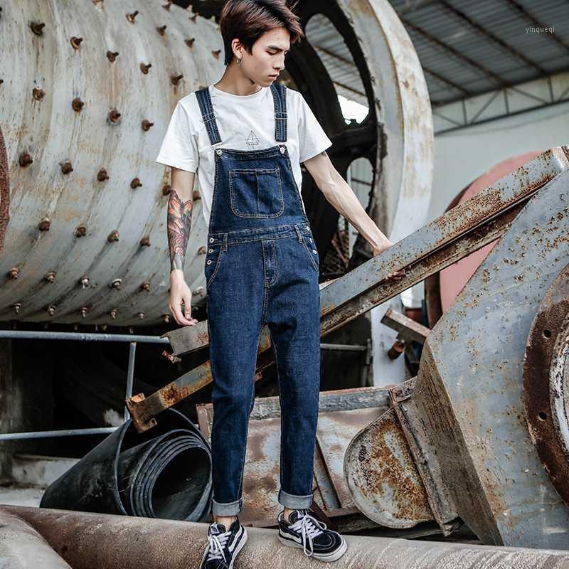 2020 New Men' Harajuku Denim Overalls Men' Korean Version of the Self-cultivation feet Stretch jeans Strap Blue Trousers1
2020 New Men' Harajuku Denim Overalls Men' Korean Version of the Self-cultivation feet Stretch jeans Strap Blue Trousers1