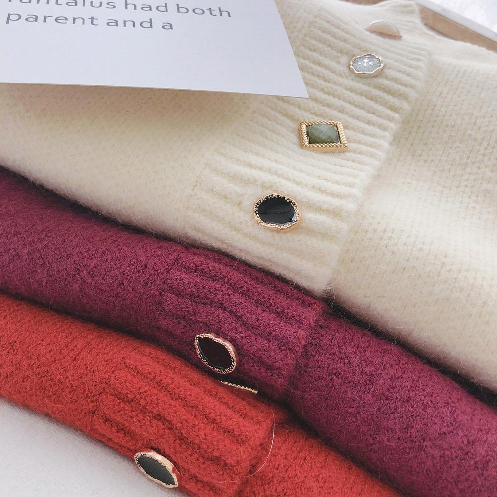 Women's Soft Sweater Warm Loose Casual Coat Red Cardigan Single Breasted Tops New Spring and Autumn 201031