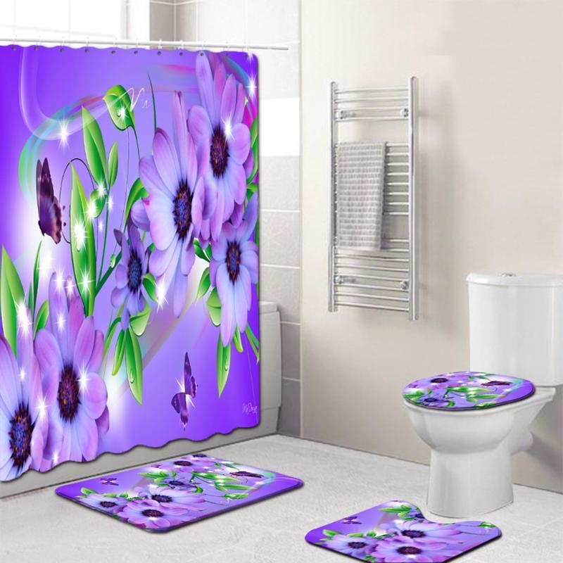 4 Pcs Shower Curtain Bathroom Decor Toilet Non Slip Toilet Polyester Cover Mat Set Bathroom Shower Curtain Colorful#g30
4 Pcs Shower Curtain Bathroom Decor Toilet Non Slip Toilet Polyester Cover Mat Set Bathroom Shower Curtain Colorful#g30