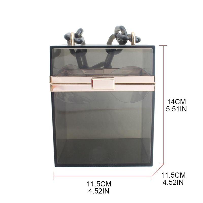 Transparent Clear Acrylic Party Prom Clutch Purse Chain Strap for Women Girls 20CA, Black
Transparent Clear Acrylic Party Prom Clutch Purse Chain Strap for Women Girls 20CA, Black