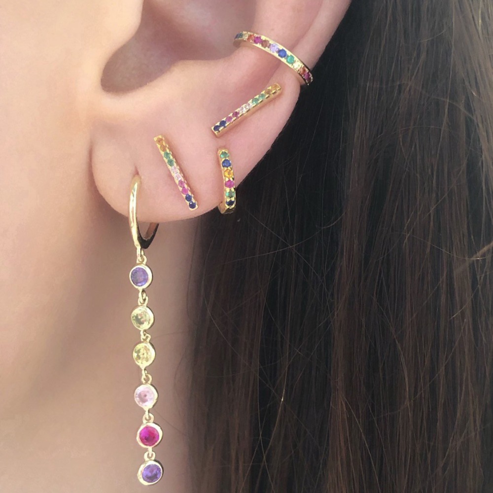 Cute no piercing crystal Cuff mini Earrings real 925 sterling silver For Women engagement cz ear cuff Jewelry clip earrings