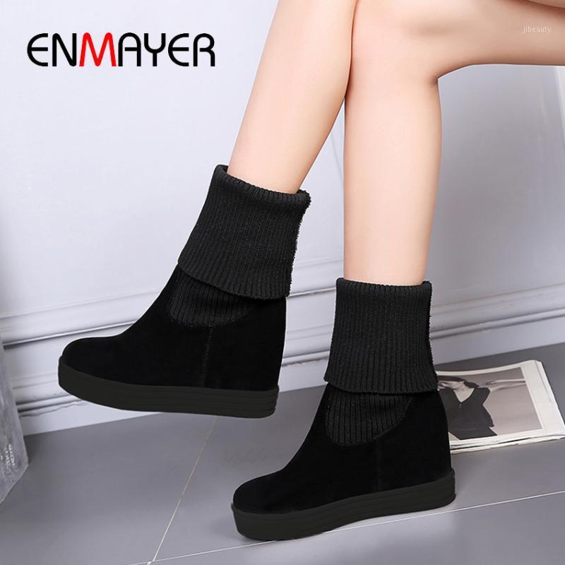 ENMAYER Height Increasing Elastic Band Mid-Calf Microfiber Women Boots Solid Straight and Flanging Increase Within Sock Boots1, Black
ENMAYER Height Increasing Elastic Band Mid-Calf Microfiber Women Boots Solid Straight and Flanging Increase Within Sock Boots1, Black