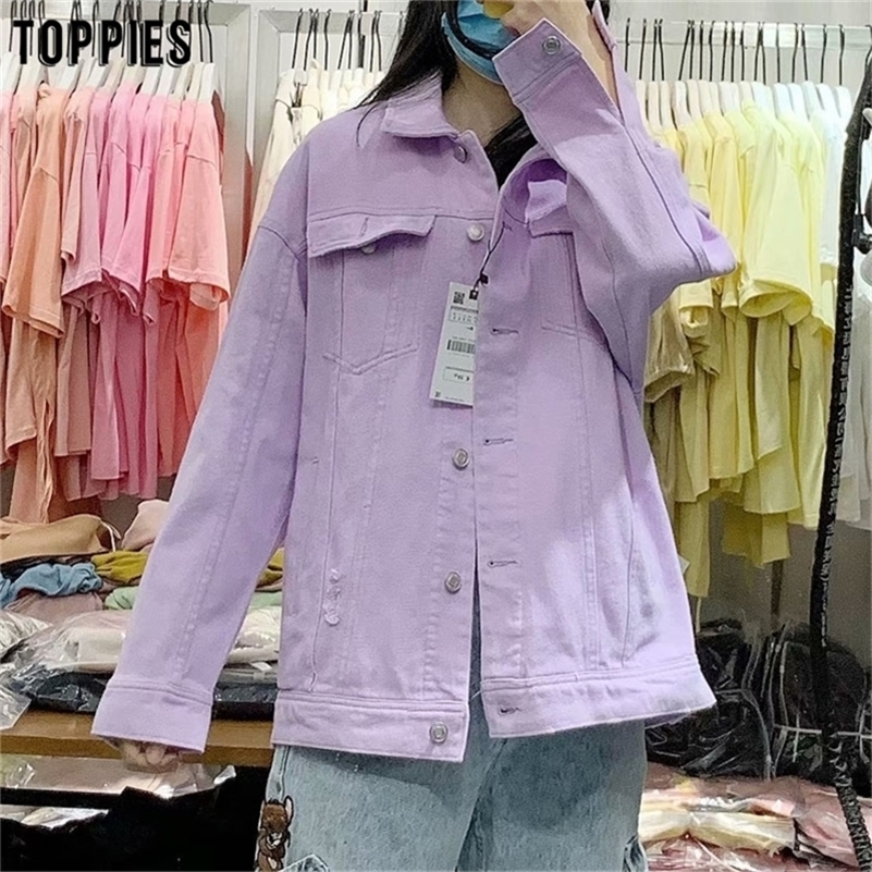 toppies fashion violet denim jackets womens ripped hole jeans jacket coat loose oversize coat 201210
toppies fashion violet denim jackets womens ripped hole jeans jacket coat loose oversize coat 201210