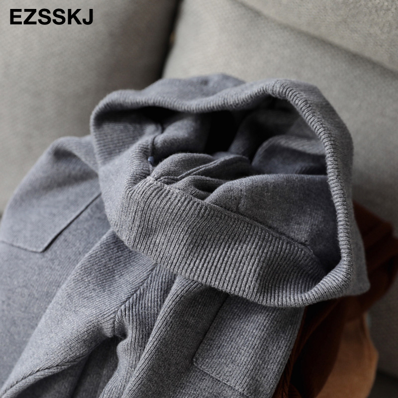 chic autumn winter chic Harem Pants Women Loose Trousers female Knitted Pants knit Trousers With Pockets Radish pants 201113