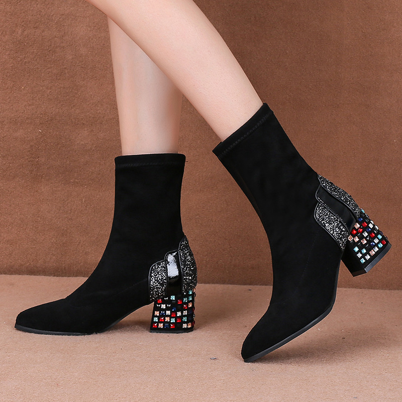 New Autumn 2021 High-heeled Shoes Women Ankle-strass Heels Thick Naked Women's Wear Black -40 Boots IBHL
New Autumn 2021 High-heeled Shoes Women Ankle-strass Heels Thick Naked Women's Wear Black -40 Boots IBHL