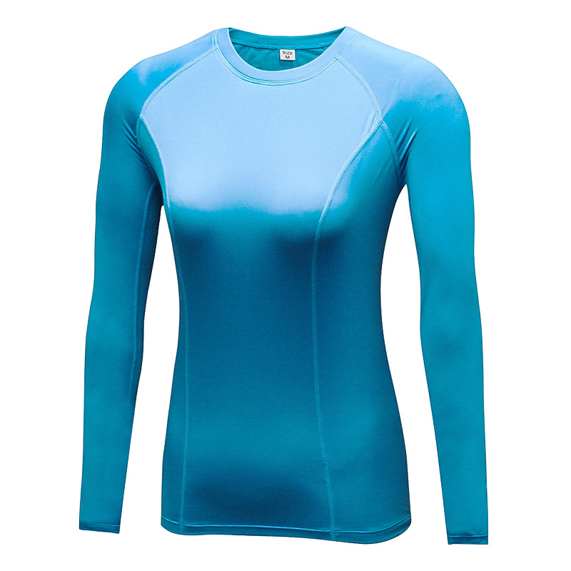 women's long sleeve sports Yoga T-shirt quick drying crew neck Yoga vest running top sweat tight fit clothes for women