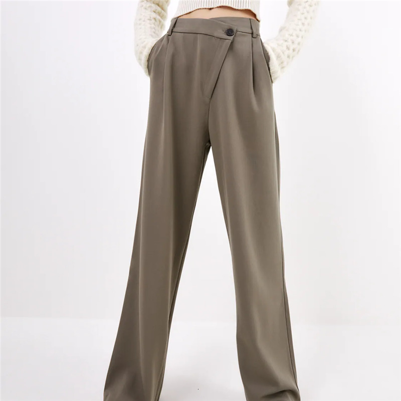 2021 New Streetwear Women Stylish Solid Straight Trousers Fashion Ladies Wide Leg Elegant Female Chic Loose Pants U79r, Khaki
2021 New Streetwear Women Stylish Solid Straight Trousers Fashion Ladies Wide Leg Elegant Female Chic Loose Pants U79r, Khaki