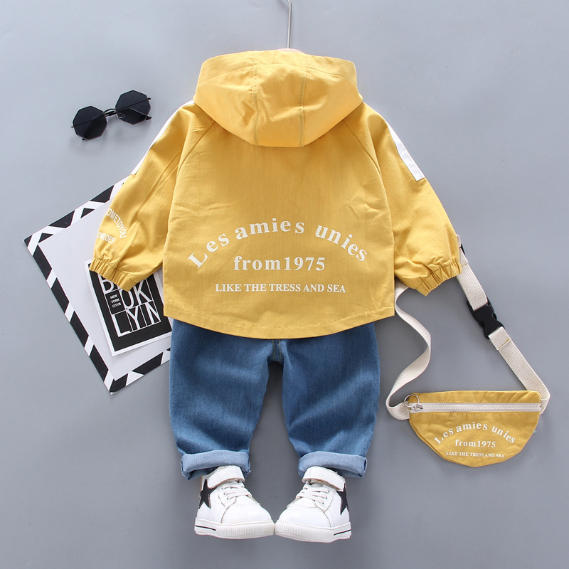 New Spring Autumn Baby Boys Girls Clothes Children Cotton Letter Jacket Pants 2Pcs/sets Toddler Fashion Clothing Kids TracksuitsX1019
