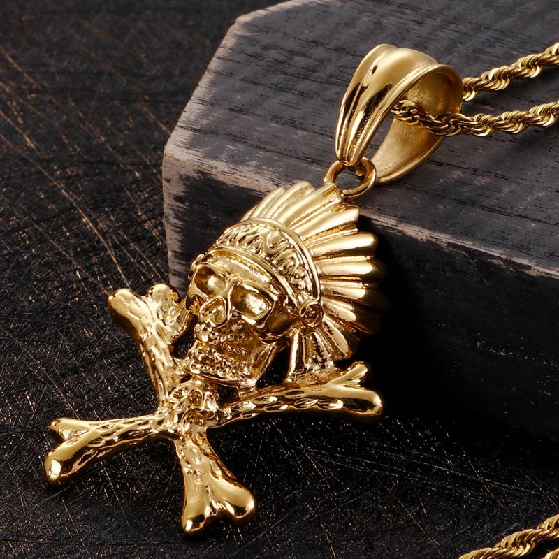 Hiphop Rock Gold Head Pendant Necklace For Men 316L Stainless Steel Mens Jewellery Men's Pendants Accessories
Hiphop Rock Gold Head Pendant Necklace For Men 316L Stainless Steel Mens Jewellery Men's Pendants Accessories