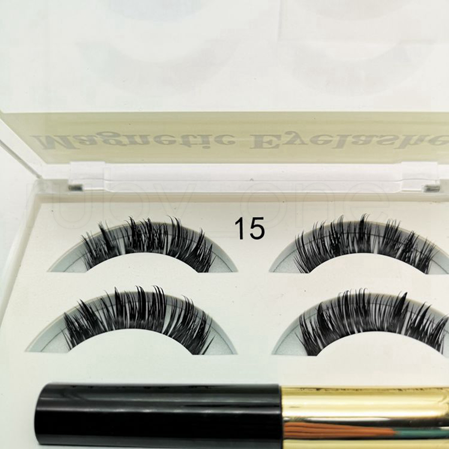 Magnetic Eyelashes Eyeliner Set Magnetic Natural Long Waterproof False Eyelashes Extension Eye Makeup Tools Set De Delineador De Ojos Con Pestanas Mag