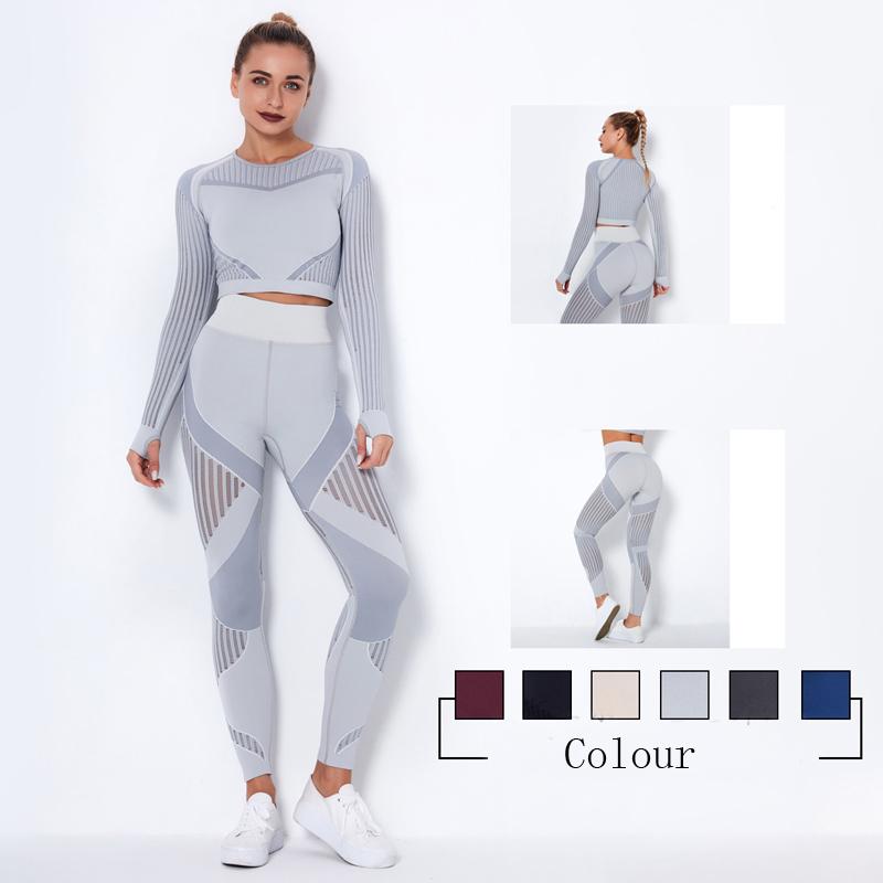 Women Seamless Yoga Set Gym Clothing Fitness Leggings Cropped Shirts Sport Suit Long Sleeve Tracksuit Active Wear, Dark grey
Women Seamless Yoga Set Gym Clothing Fitness Leggings Cropped Shirts Sport Suit Long Sleeve Tracksuit Active Wear, Dark grey