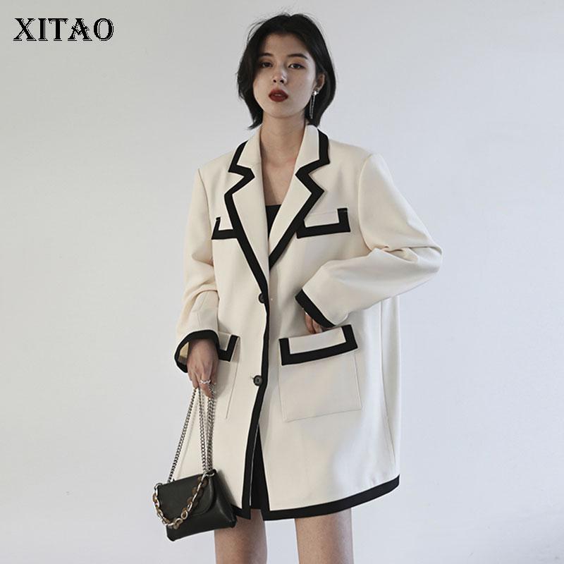 XITAO Hit Color Blazer Fashion New Women Full Sleeve Pocket Small Fresh 2021 Single Breast Minority Elegant Loose Coat ZY3835, Creamy-white zy3835
XITAO Hit Color Blazer Fashion New Women Full Sleeve Pocket Small Fresh 2021 Single Breast Minority Elegant Loose Coat ZY3835, Creamy-white zy3835