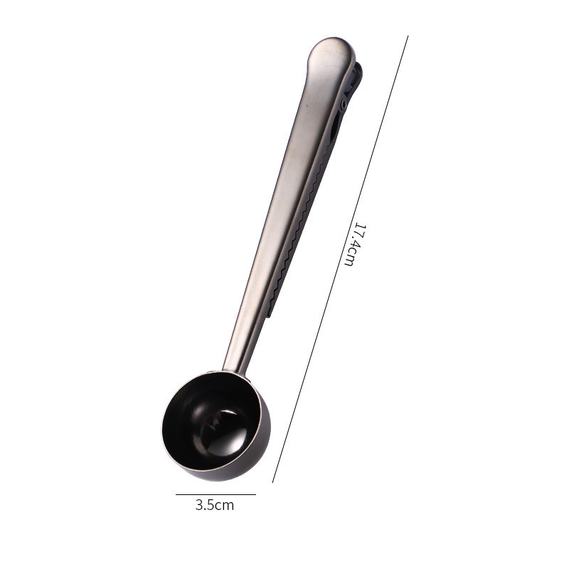 Coffee Scoop with Bag Clip 304 Stainless Steel Spoon Food Storage Clamp 2 in 1 Spoons for Measuring Coffee Tea Powder Free Shipping