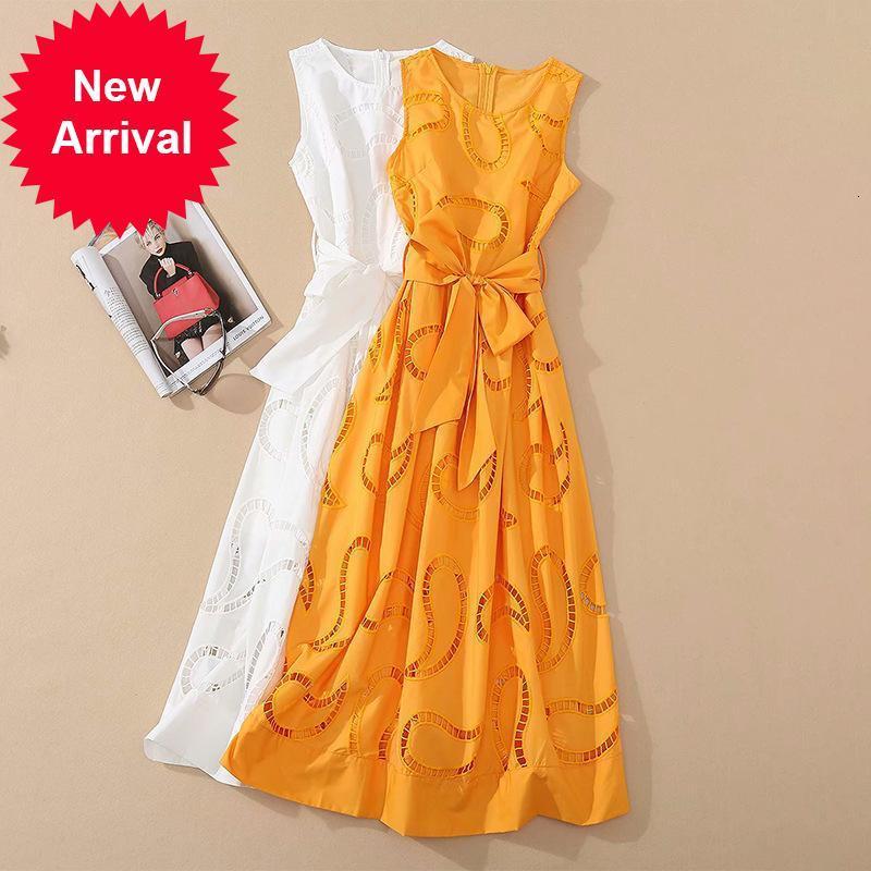 New Runway 2021 Deluxe Party Designer Dresses Elegant Summer Sexy Female White Hollow Yellow Embroidered Line Sleeveless Dress Long 96CQ, Gold
New Runway 2021 Deluxe Party Designer Dresses Elegant Summer Sexy Female White Hollow Yellow Embroidered Line Sleeveless Dress Long 96CQ, Gold