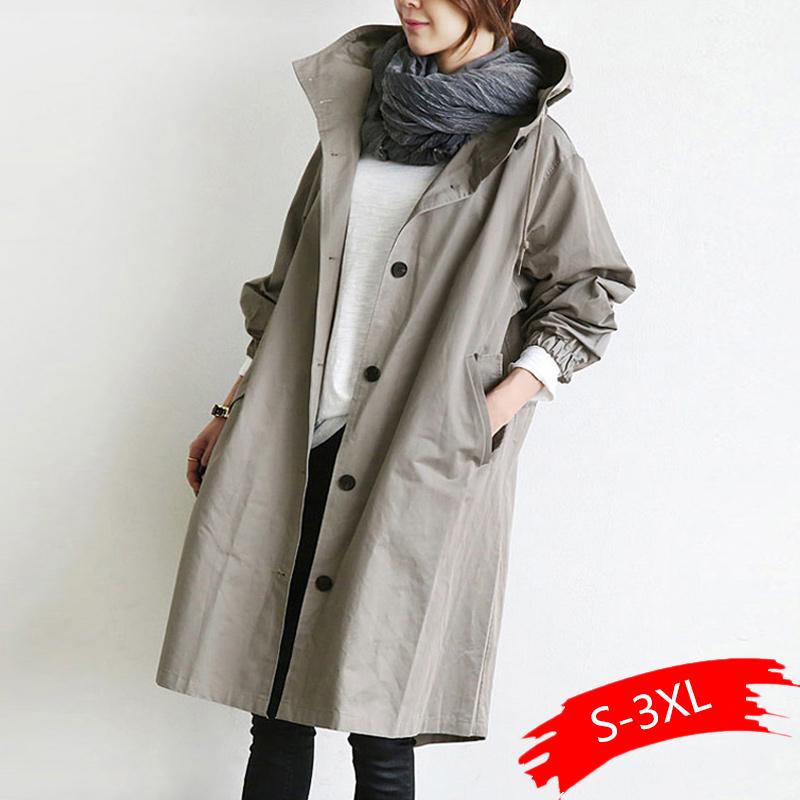 2020 New Solid Color Casual Windbreaker Korean Hooded Collar Loose Autumn Winter Women Trench Plus Size Simple Women Coats, Black
2020 New Solid Color Casual Windbreaker Korean Hooded Collar Loose Autumn Winter Women Trench Plus Size Simple Women Coats, Black