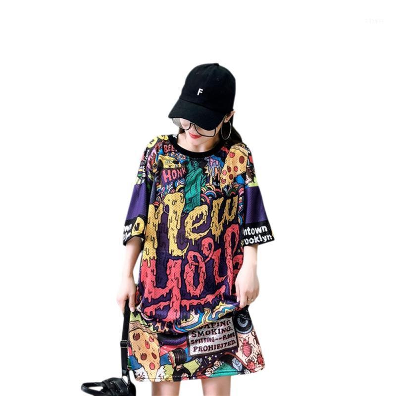 Women Clothes Summer Round Collar Summer Graffiti Harajuku Style Loose Short Sleeve Casual Simple Wild Medium Length T-Shirt1, Multi
Women Clothes Summer Round Collar Summer Graffiti Harajuku Style Loose Short Sleeve Casual Simple Wild Medium Length T-Shirt1, Multi
