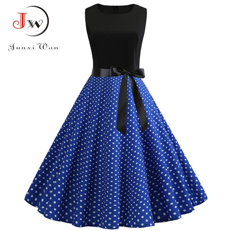 

Polka Dot Women Summer Dress New Casual Floral Elegant Retro Vintage 50s 60s Robe Femme Rockabilly Swing Vestidos Party Dresses, Pettiskirt red