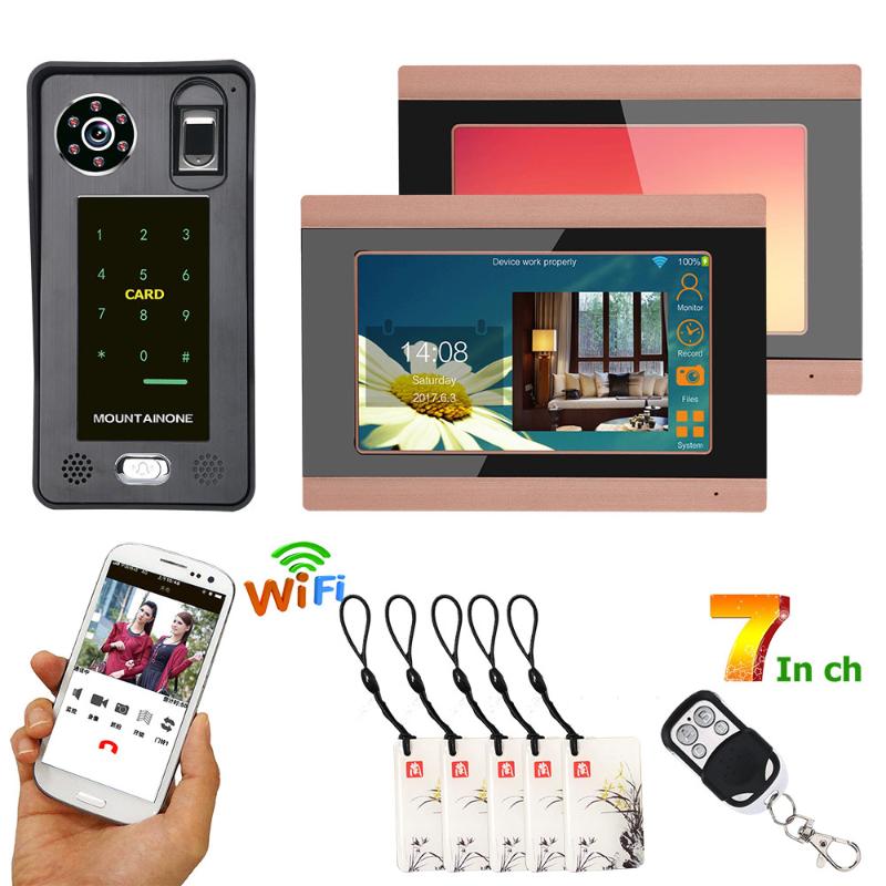 2 Monitors 7inch Wired Wifi Fingerprint IC Card Video Door Phone Doorbell Intercom System with Door Access Control System,Suppo
2 Monitors 7inch Wired Wifi Fingerprint IC Card Video Door Phone Doorbell Intercom System with Door Access Control System,Suppo