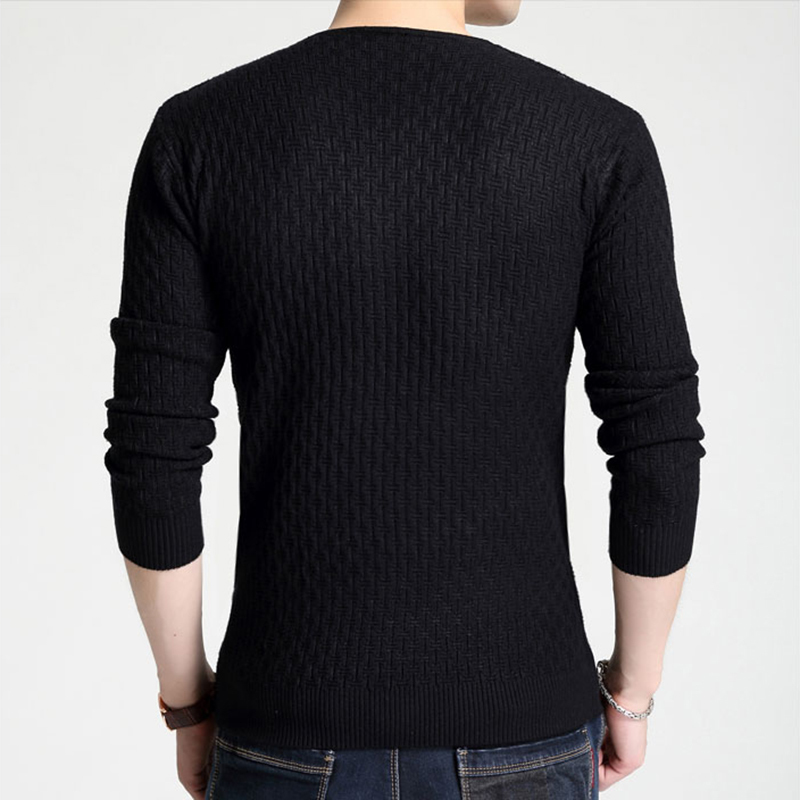 AKSR Men's Large Size V Neck Sweater Solid Color Wool Cashmere Warm Pullover Jumper Men Knitted Sweater Slim Fit Pull Homme 201026