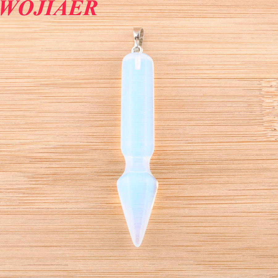 WOJIAER Natural Stone Hexagonal Column Pendant Necklace for Healing Point Women Jewelry Crystal Bullet Tiger's Eye DBO909