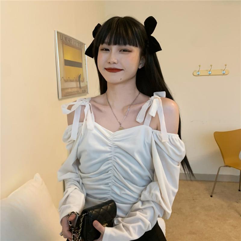 Sweet Style Off Shoulder Slash Neck Crop Top Blouses Hipster Women's Clothing Spaghetti Strap Shirts Spring Autumn Slim New, Black
Sweet Style Off Shoulder Slash Neck Crop Top Blouses Hipster Women's Clothing Spaghetti Strap Shirts Spring Autumn Slim New, Black