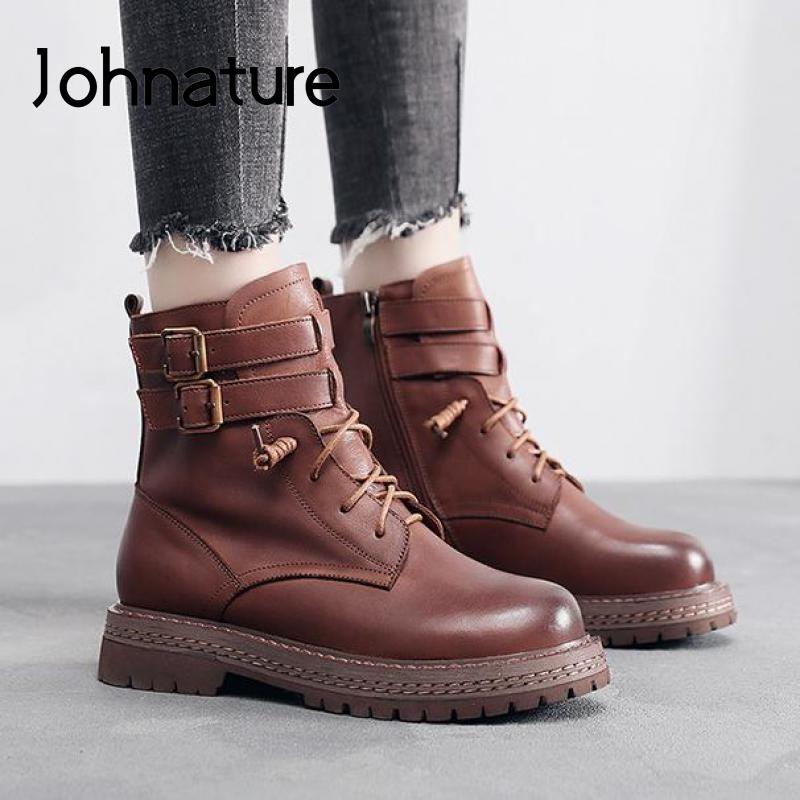 Johnature Genuine Leather Shoes Women Boots 2020 New Zip Round Toe Flat With Handmade Concise Leisure Sewing Platform Boots, Black
Johnature Genuine Leather Shoes Women Boots 2020 New Zip Round Toe Flat With Handmade Concise Leisure Sewing Platform Boots, Black