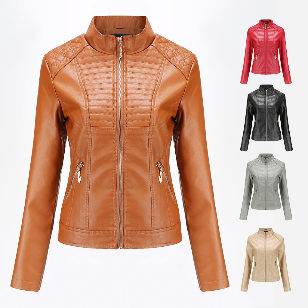 2021 New Women's Plutonium Spring and Autumn Leather Jacket of the SZ4A, Black
2021 New Women's Plutonium Spring and Autumn Leather Jacket of the SZ4A, Black