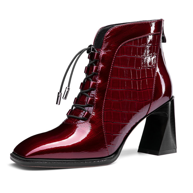 2021 New Genuine Leather Square Toe Warm Boots Autumn Winter High Heels Pumps Lace Up Party Wedding Shoes Woman Pf1p, Wine red
2021 New Genuine Leather Square Toe Warm Boots Autumn Winter High Heels Pumps Lace Up Party Wedding Shoes Woman Pf1p, Wine red