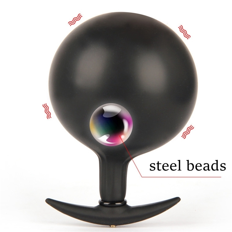 Big Bouchon gonflable avec perles en acier Max 11cm Dilator anal extensible à l'air rempli de grande pompe gode gode sexe jouet gay mâle masturba