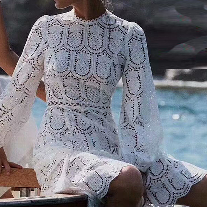 Xf 2021 Spring and Summer Casual Designer Dresses Women's Lace Cuts Short Sleeves Mid-length Fashion Milan As Track 7ac6, White
Xf 2021 Spring and Summer Casual Designer Dresses Women's Lace Cuts Short Sleeves Mid-length Fashion Milan As Track 7ac6, White